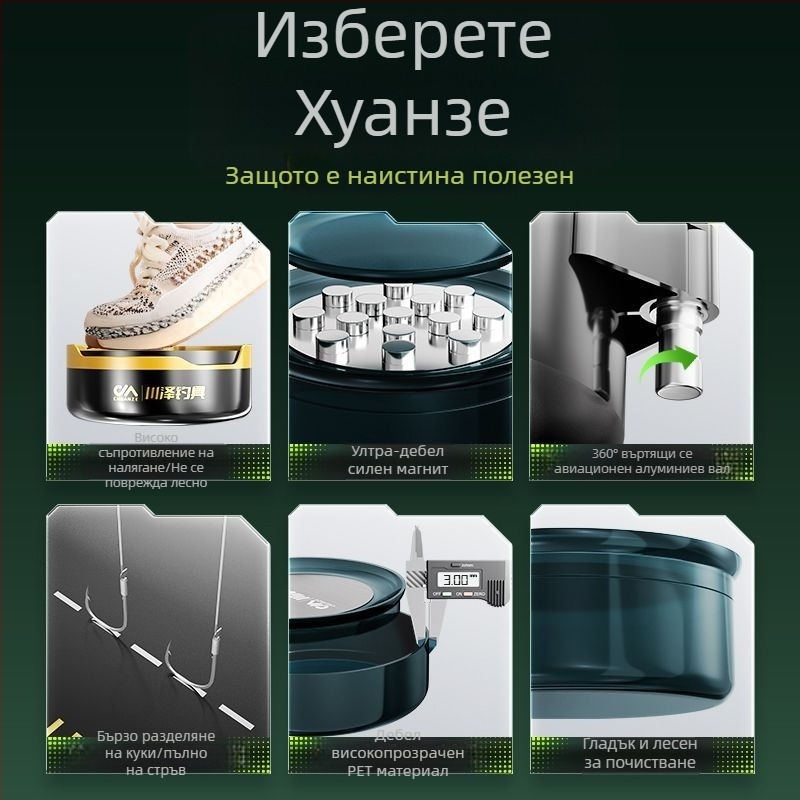 Kawazawa магнитна двуфункционална тава за примамки с открит съд – пластмасова риболовна принадлежност