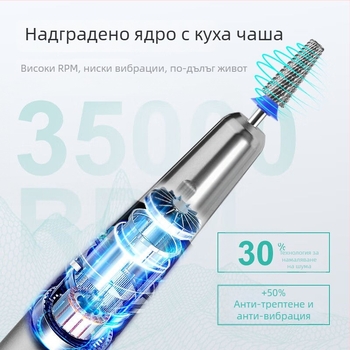 AMDMG D460 електрическа полировачка за нокти с куха чашка, водоустойчива – за премахване на мъртва кожа, професионален инструмент за маникюр