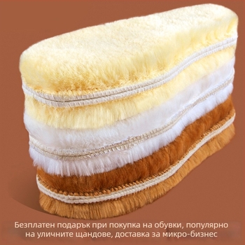 Стелки от вълна за зима, дебели плюшени пълни стелки, 2.2 cm, унисекс