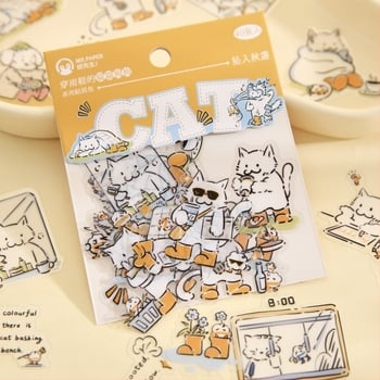 Комплект карикатурни стикери за дневник: котки и кучета в гумени ботуши, DIY декоративни стикери