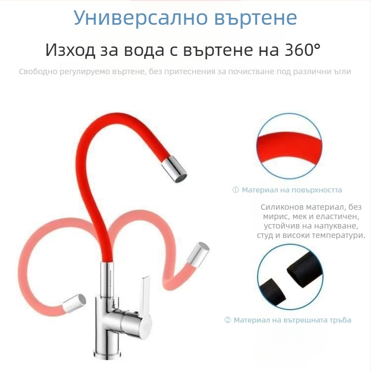 Черен кухненски смесител от неръждаема стомана за домашно използване със завъртащ се чучур за мивка, топла и студена вода