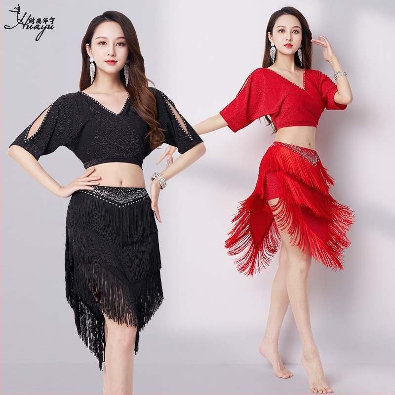 Рокля за Belly dance с V-образно деколте и пискюли – сребърна мрежеста тъкан, основен материал: найлон, за жени, лято 2023