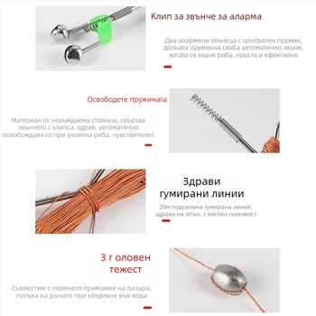 Неръждаема стоманена пружинна експлозивна кука за автоматичен риболов – бодлива кука за поточен риболов