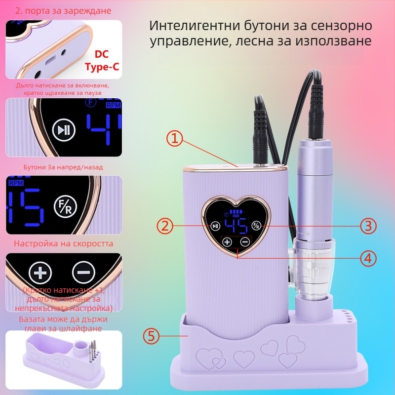 Професионален електрически полировач за нокти Osanuv j1, презареждащ се, 45000 RPM, произход Dongguan