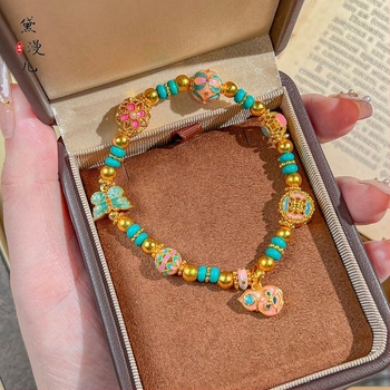 Гривна с пеперуден мотив от мед със истинско златно покритие, Daiman Jewelry, унисекс, корейски стил, подарък за годишнина, лято 2025 издание