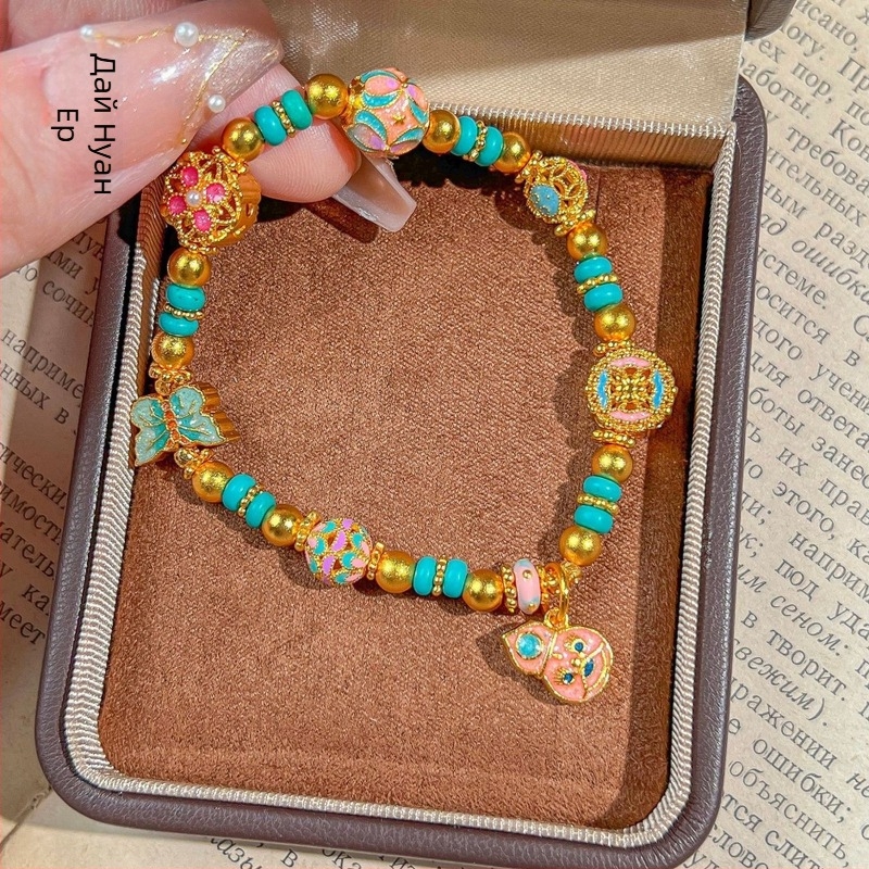 Гривна с пеперуден мотив от мед със истинско златно покритие, Daiman Jewelry, унисекс, корейски стил, подарък за годишнина, лято 2025 издание