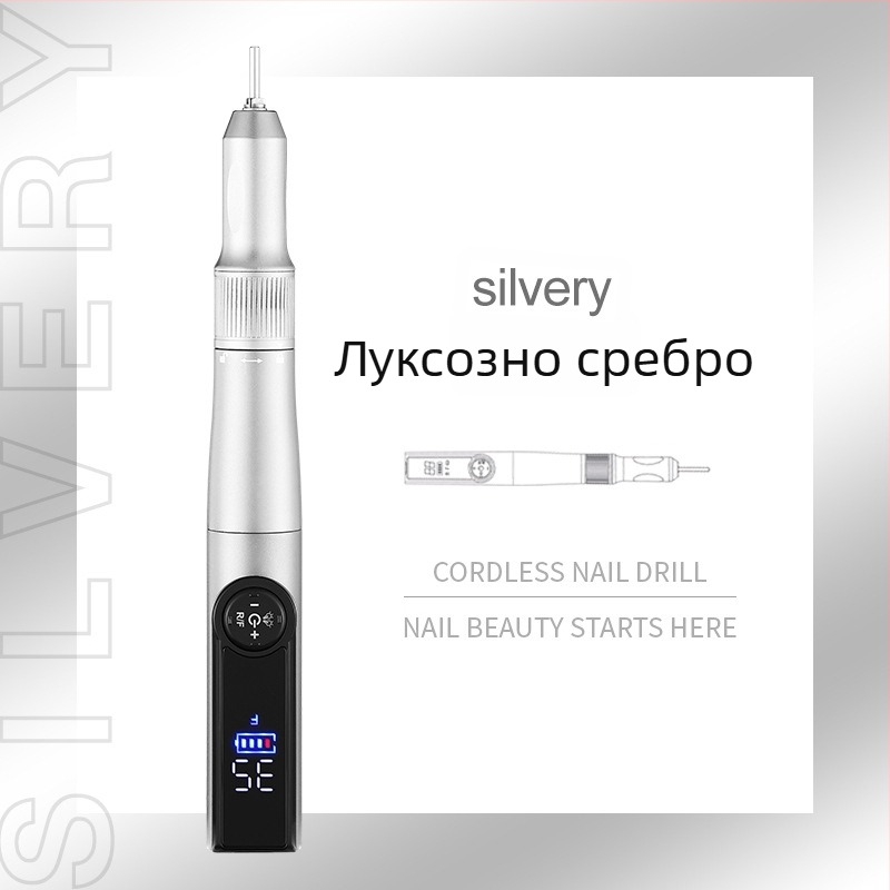 Двуфункционална шлифовъчна машина за нокти и лампа за сушене — ръчна, преносима, неръждаема стомана, 257 g, марка che gel, лицензиран частен етикет: да