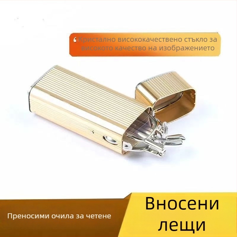 Очила за четене, лещи от стъкло, метална пълна рамка, квадратен дизайн, за далечно и близко виждане