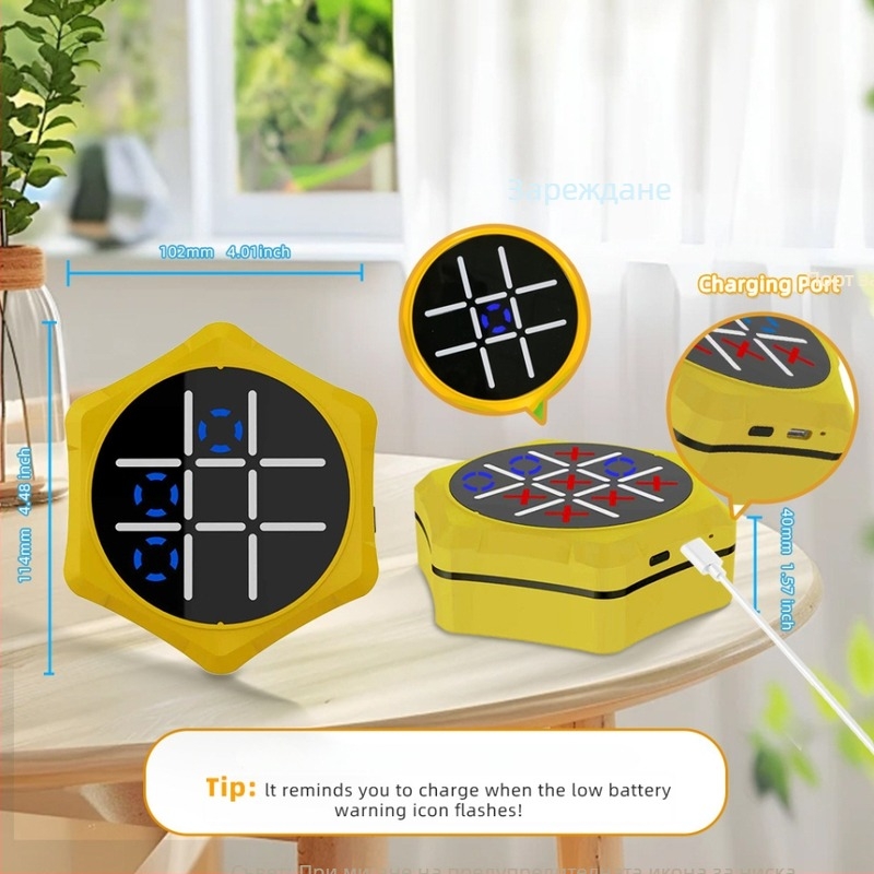 Преносима електронна Tic‑Tac‑Toe игра с изкуствен интелект, пет в едно, обучение чрез памет