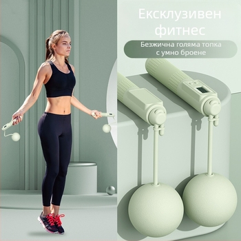 Въже за скачане с брояч, лагерно въртене, PVC, за фитнес