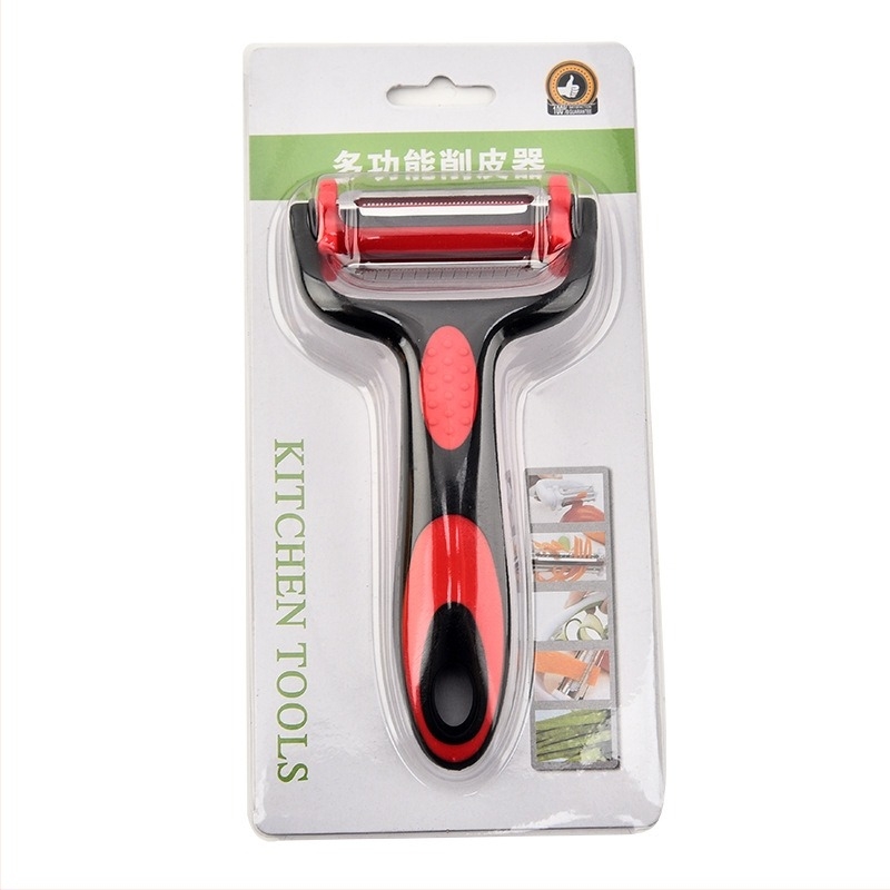 Три в едно белачка-настъргвач с въртяща се функция за плодове и зеленчуци, PP/PE/420J2