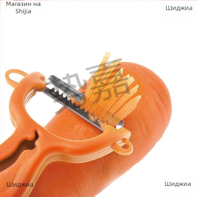 Двоен обелващ нож – многофункционален кухненски обелвач за плодове и батат (Двоен върх; Многофункционален)