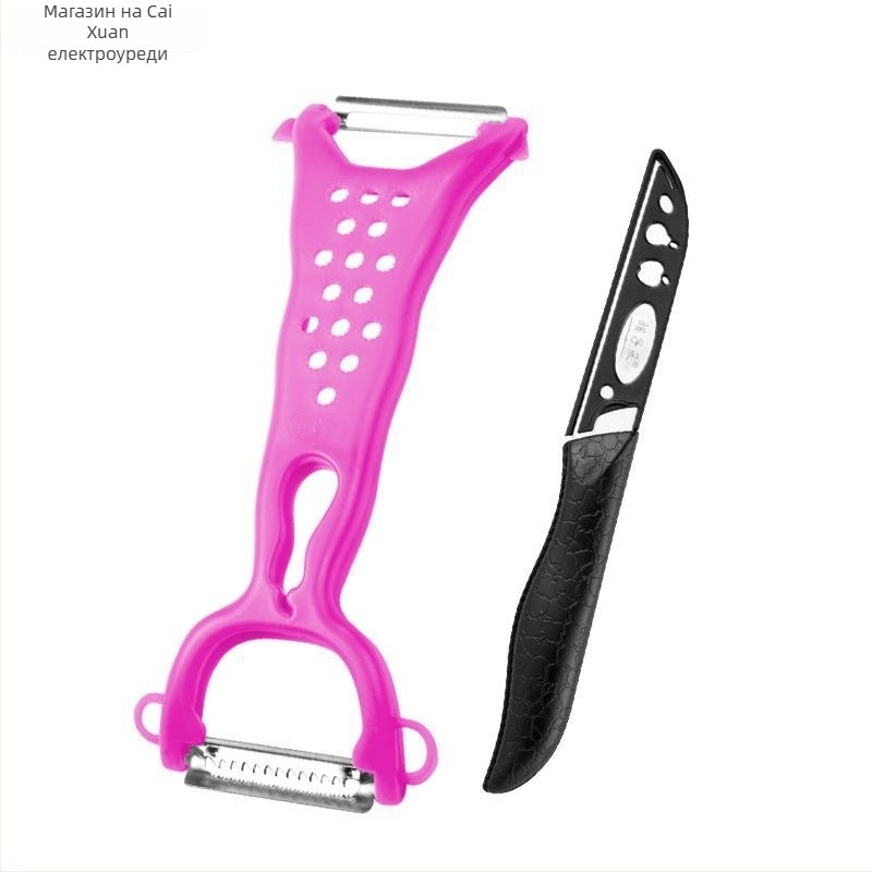 Двоен обелващ нож – многофункционален кухненски обелвач за плодове и батат (Двоен върх; Многофункционален)