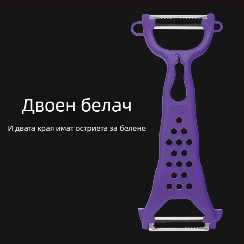 Двоен обелващ нож – многофункционален кухненски обелвач за плодове и батат (Двоен върх; Многофункционален)