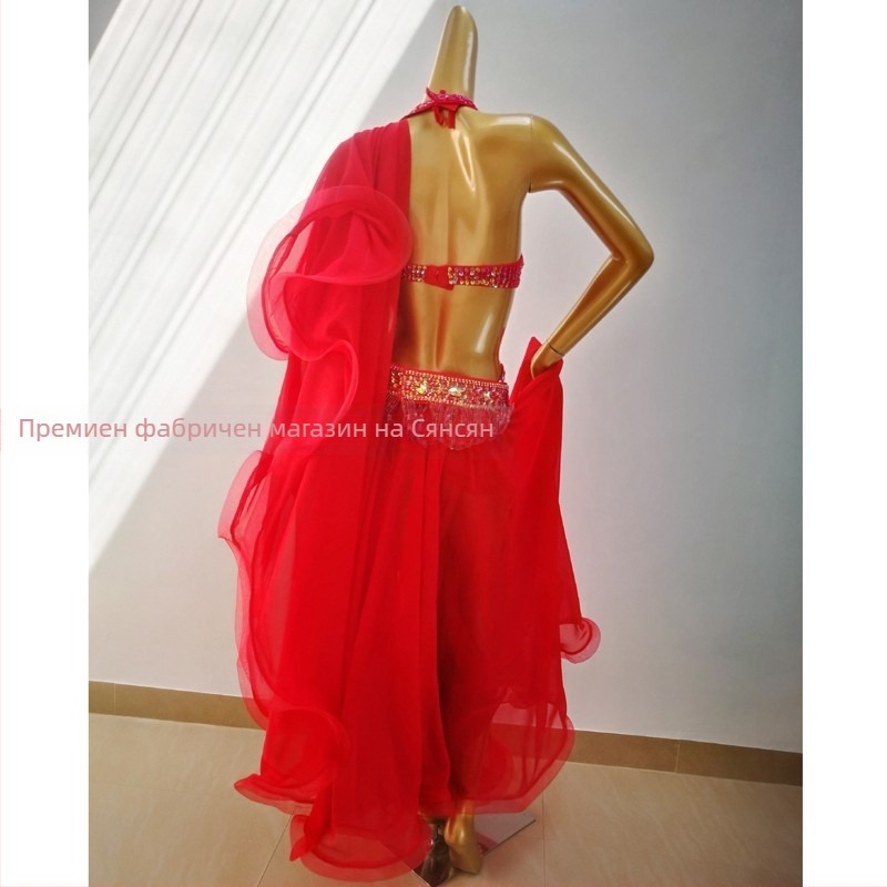 Костюм за ориенталски танц – ръчно пришити пайети, Chenille с еластан, женски, пролет 2025