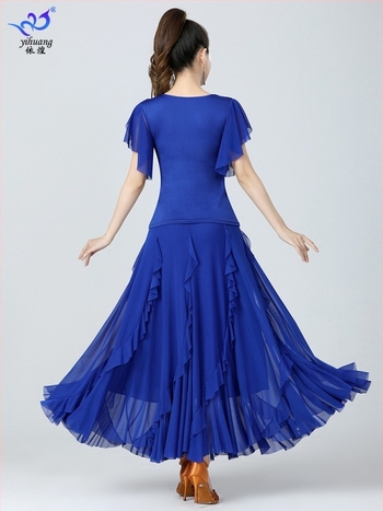 Костюм за репетиции по бални танци (Yihuang, Milk Silk Gauze, Polyester + Spandex, Женски, За сценичен костюм)