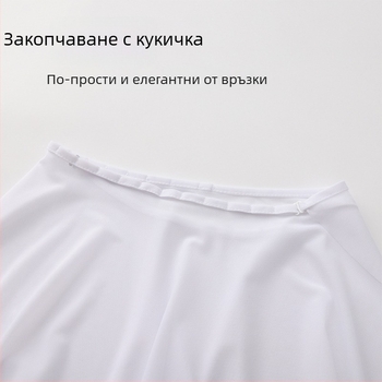 Еластична мрежеста пола с катарама за балет и танци, женска къса пола за тренировка и изпълнение
