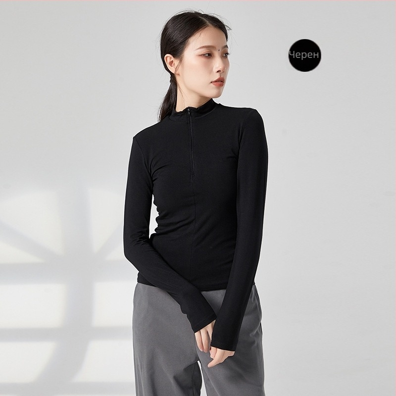 Топ за модерен танц, с дълги ръкави, тесен силует, плат rayon modal, състав вискоза.