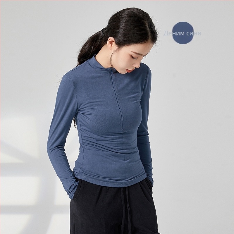 Топ за модерен танц, с дълги ръкави, тесен силует, плат rayon modal, състав вискоза.
