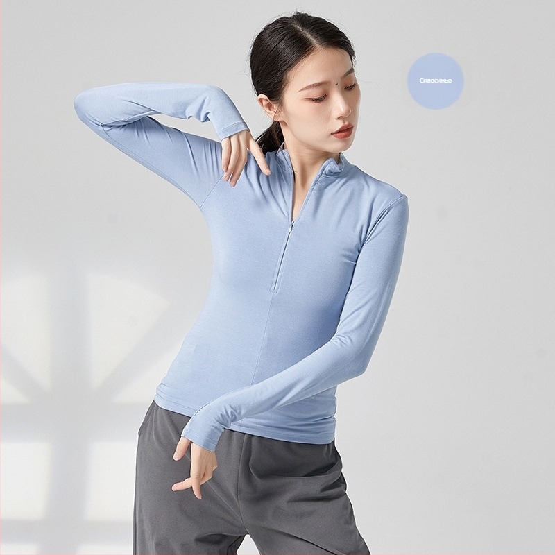 Топ за модерен танц, с дълги ръкави, тесен силует, плат rayon modal, състав вискоза.