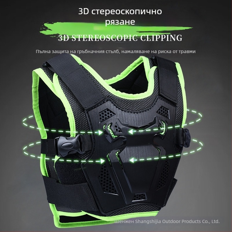 Детска защитна екипировка за колоездене: защита за гръб, талия, лакти и колена; EVA материал; универсална кройка; комбинирана спортна защита
