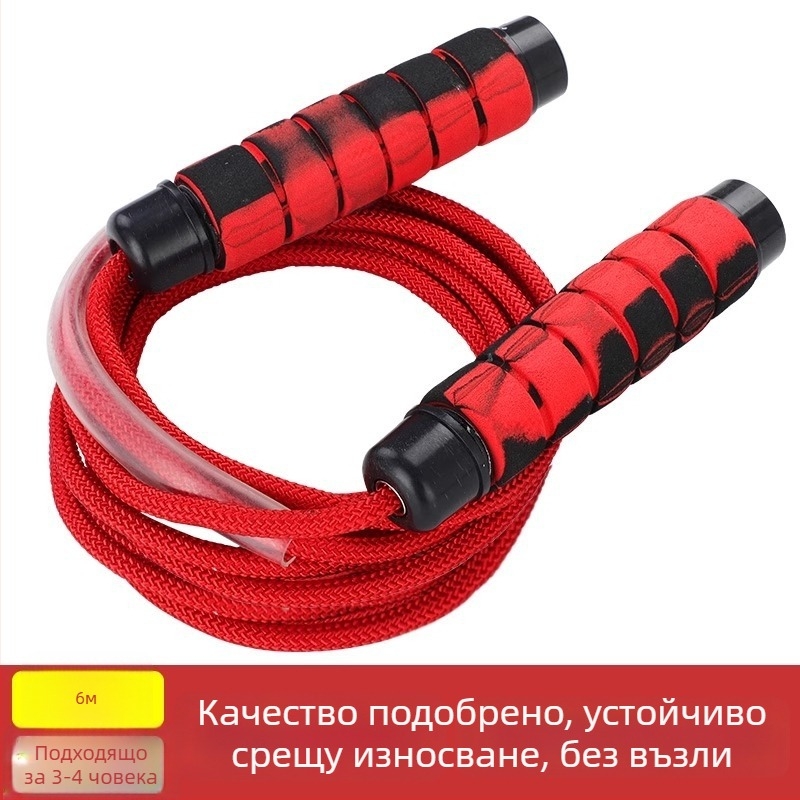 Въже за скачане за групово използване, с възел във форма осмица, материал ПП, за фитнес тренировки и състезания