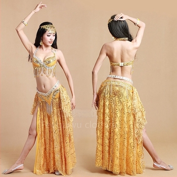 Костюм за Belly Dance с пайети за жени, плат Milan Mandarin, основна тъкан 95% полиестер, подплата 95% полиестер, за възраст 18–24