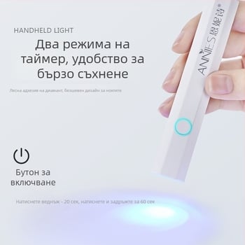 Шестогранна ръчна лампа за фототерапия при маникюр с презареждаема батерия
