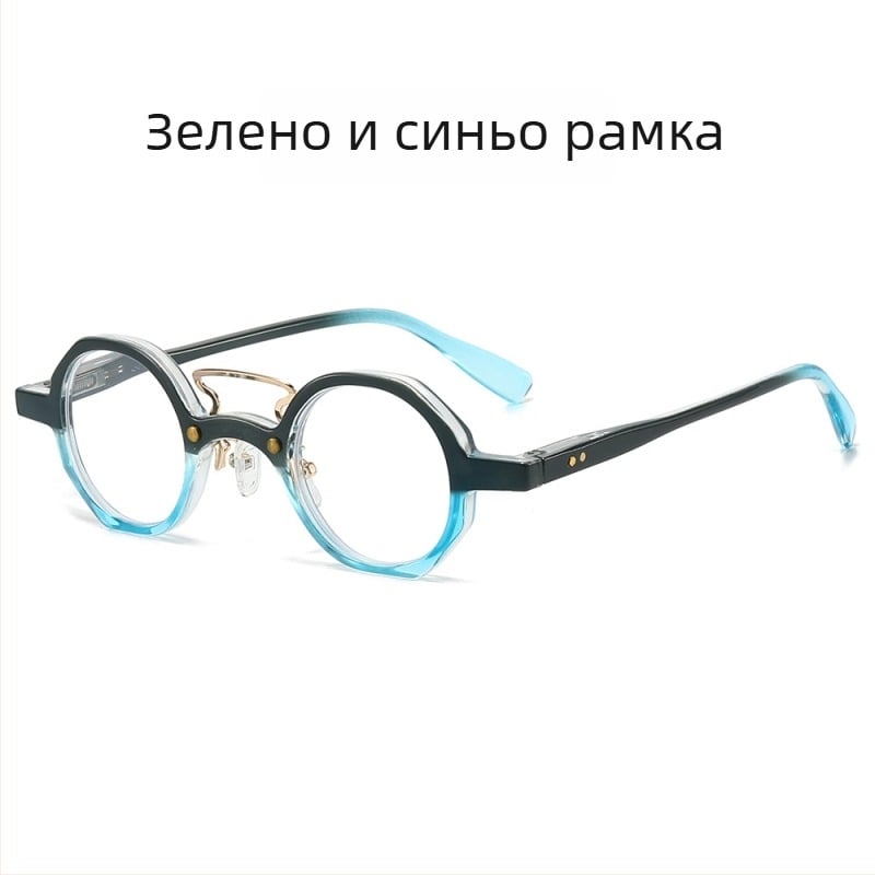 Очила за четене с ретро малки кръгли рамки и пружинни шарнири, лещи от смола с анти‑синя светлина, поддръжка за близко зрение; PC рамка, пълен рамков дизайн, подходящи за малко лице и възрастни