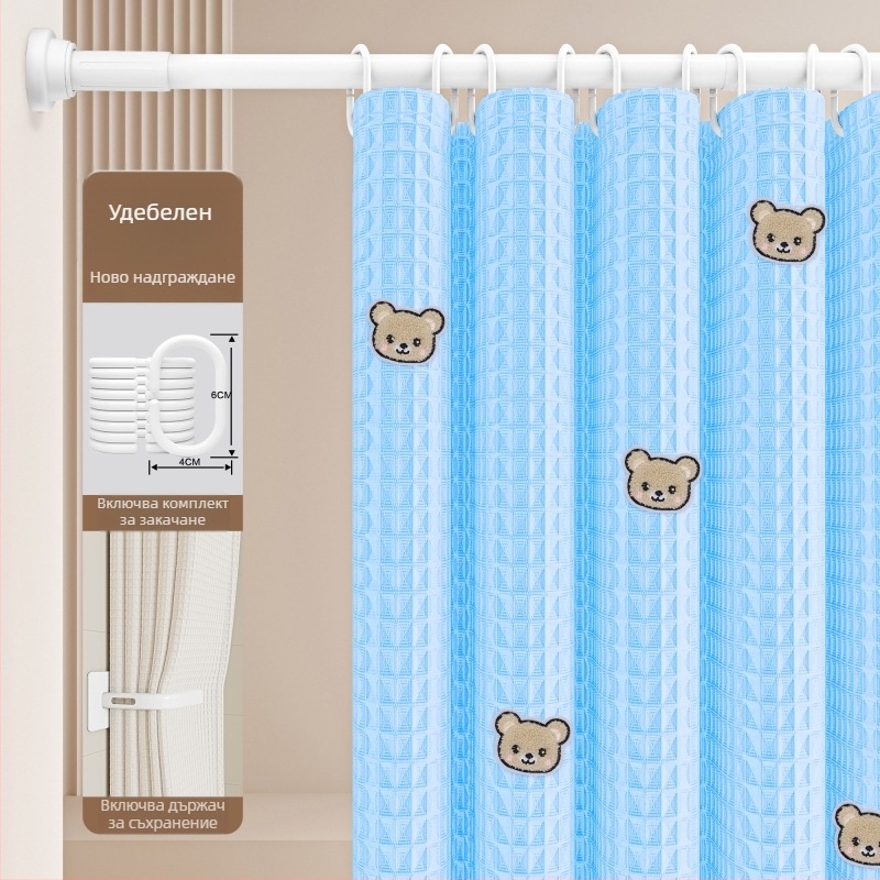 Комплект завеси за душ за баня — памук и лен; японски и корейски стил; модел 69850; произход: Друг