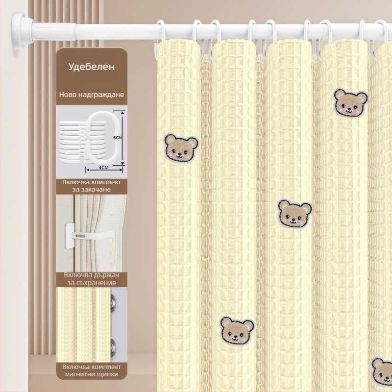 Комплект завеси за душ за баня — памук и лен; японски и корейски стил; модел 69850; произход: Друг