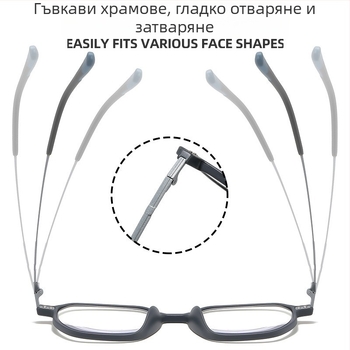 Четящи очила, ултра-леки, голяма многоъгълна рамка, защита от синя светлина, пълна рамкова конструкция, рамка TR+метал