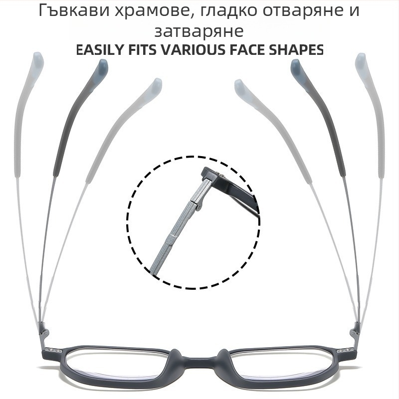 Четящи очила, ултра-леки, голяма многоъгълна рамка, защита от синя светлина, пълна рамкова конструкция, рамка TR+метал