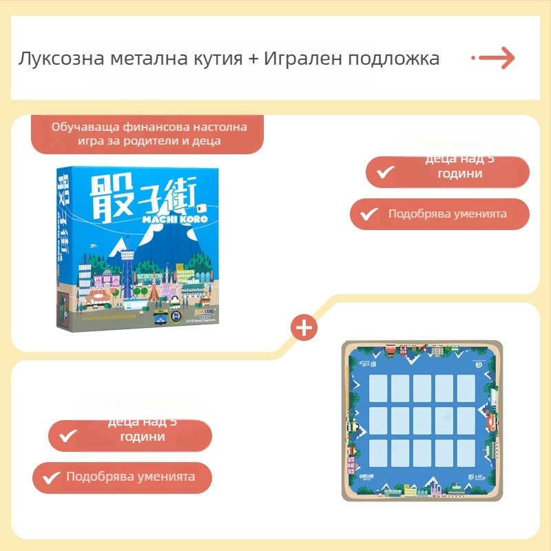 Machi Koro Dice Street настолна игра с карти за деца и тийнейджъри 4–14 г. | Материал: хартия, Марка: Game Continent, Категория: карти за настолна игра