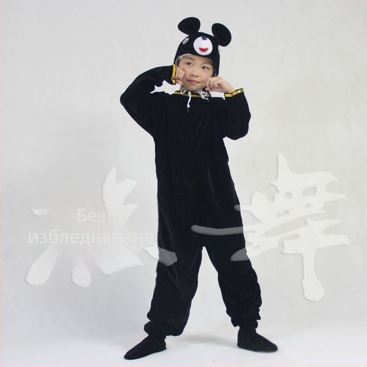 Детски сценичен костюм за танцова постановка, неутрална кройка, златен велур, нейлон 100%