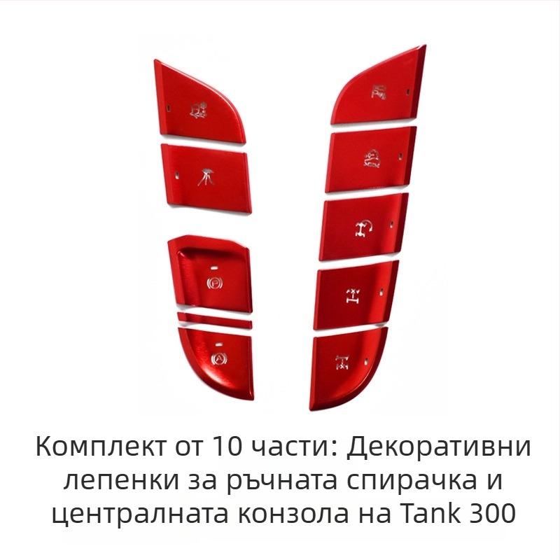 Декорация за централна конзола от алуминиева сплав за WEY Tank 300 – бутон за старт с едно натискане, превключвател за климатика и бутон за ръчната спирачка