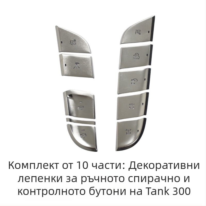 Декорация за централна конзола от алуминиева сплав за WEY Tank 300 – бутон за старт с едно натискане, превключвател за климатика и бутон за ръчната спирачка