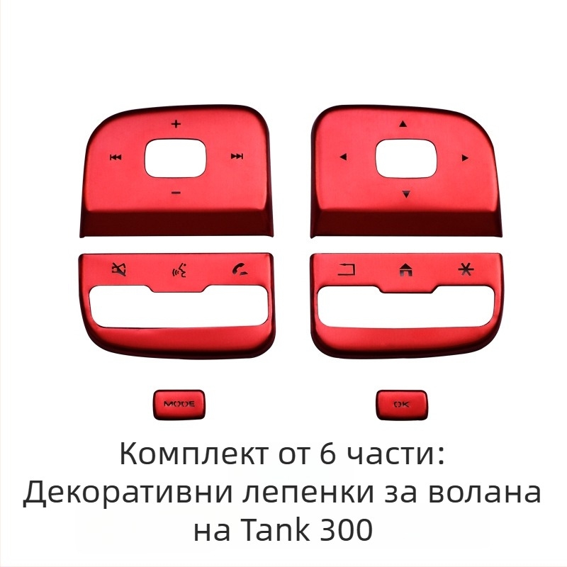 Декорация за централна конзола от алуминиева сплав за WEY Tank 300 – бутон за старт с едно натискане, превключвател за климатика и бутон за ръчната спирачка