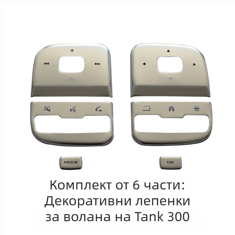 Декорация за централна конзола от алуминиева сплав за WEY Tank 300 – бутон за старт с едно натискане, превключвател за климатика и бутон за ръчната спирачка