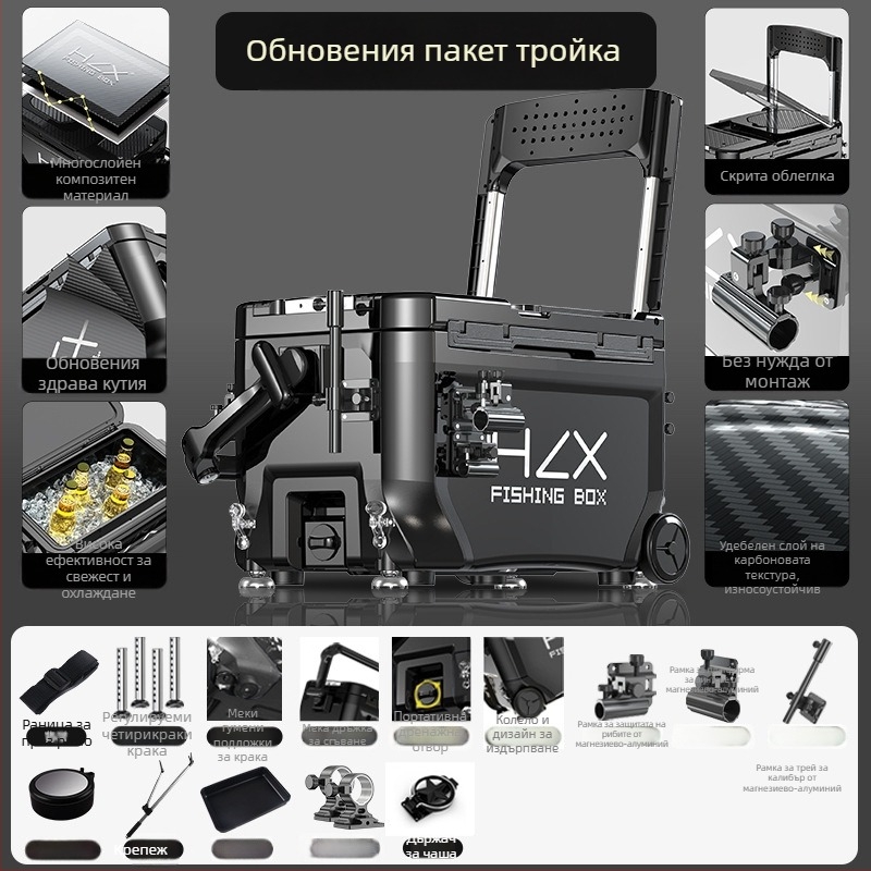 Риболовна кутия 3600 с ъглова конструкция – ултралека, пълен комплект, ABS, удеблена, многофункционална; марка Fairy in the painting; капацитет 32-45; произход Zhejiang