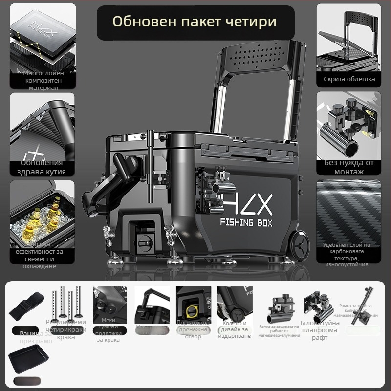 Риболовна кутия 3600 с ъглова конструкция – ултралека, пълен комплект, ABS, удеблена, многофункционална; марка Fairy in the painting; капацитет 32-45; произход Zhejiang