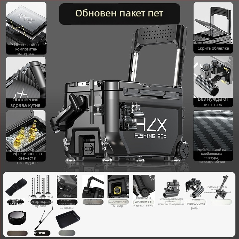 Риболовна кутия 3600 с ъглова конструкция – ултралека, пълен комплект, ABS, удеблена, многофункционална; марка Fairy in the painting; капацитет 32-45; произход Zhejiang