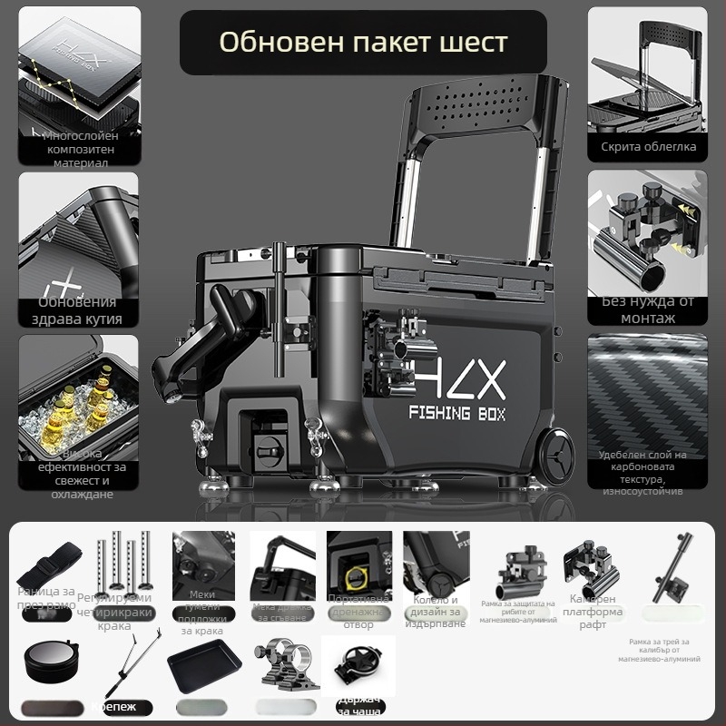 Риболовна кутия 3600 с ъглова конструкция – ултралека, пълен комплект, ABS, удеблена, многофункционална; марка Fairy in the painting; капацитет 32-45; произход Zhejiang