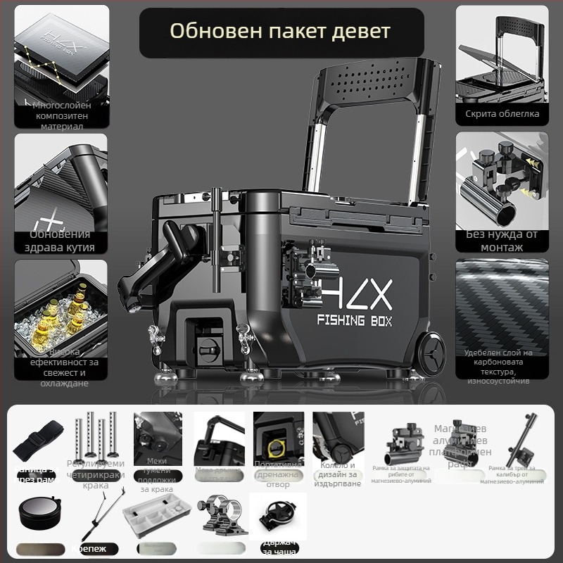 Риболовна кутия 3600 с ъглова конструкция – ултралека, пълен комплект, ABS, удеблена, многофункционална; марка Fairy in the painting; капацитет 32-45; произход Zhejiang