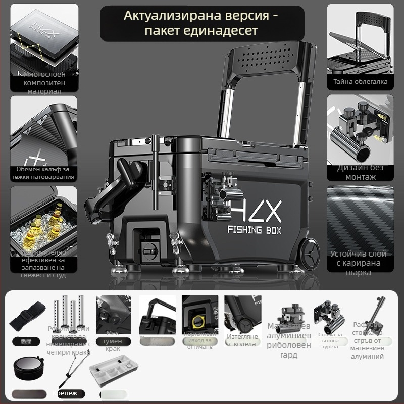 Риболовна кутия 3600 с ъглова конструкция – ултралека, пълен комплект, ABS, удеблена, многофункционална; марка Fairy in the painting; капацитет 32-45; произход Zhejiang