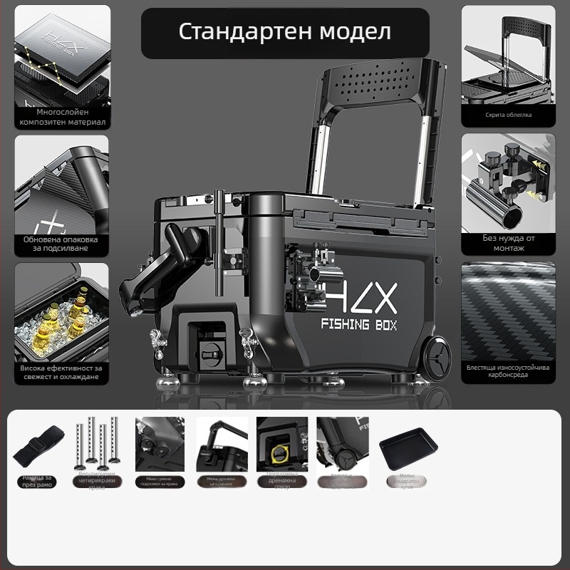 Риболовна кутия 3600 с ъглова конструкция – ултралека, пълен комплект, ABS, удеблена, многофункционална; марка Fairy in the painting; капацитет 32-45; произход Zhejiang