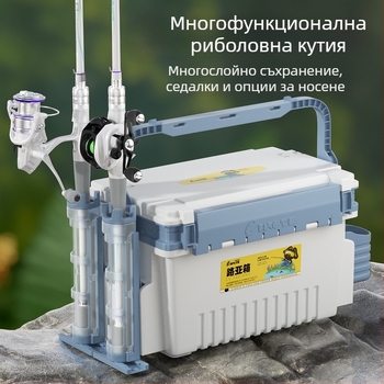 Antel риболовна кутия — мултифункционално съхранение за примами и принадлежности, PP материал, капацитет 9–12