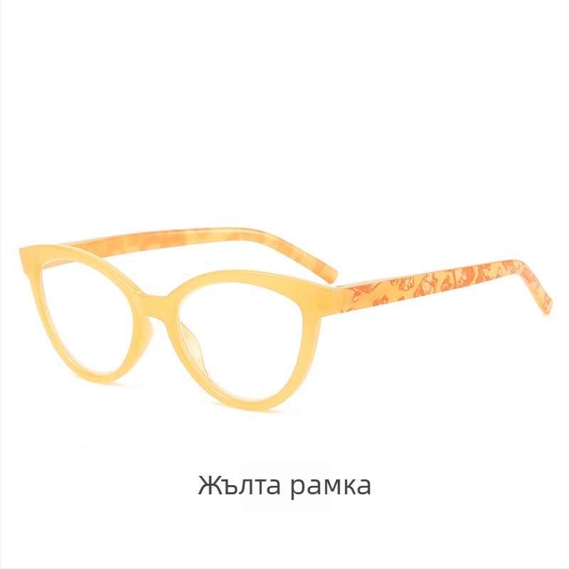 Четящи очила с котешко око, голям кадър, PC лещи, UV защита, анти-синя светлина
