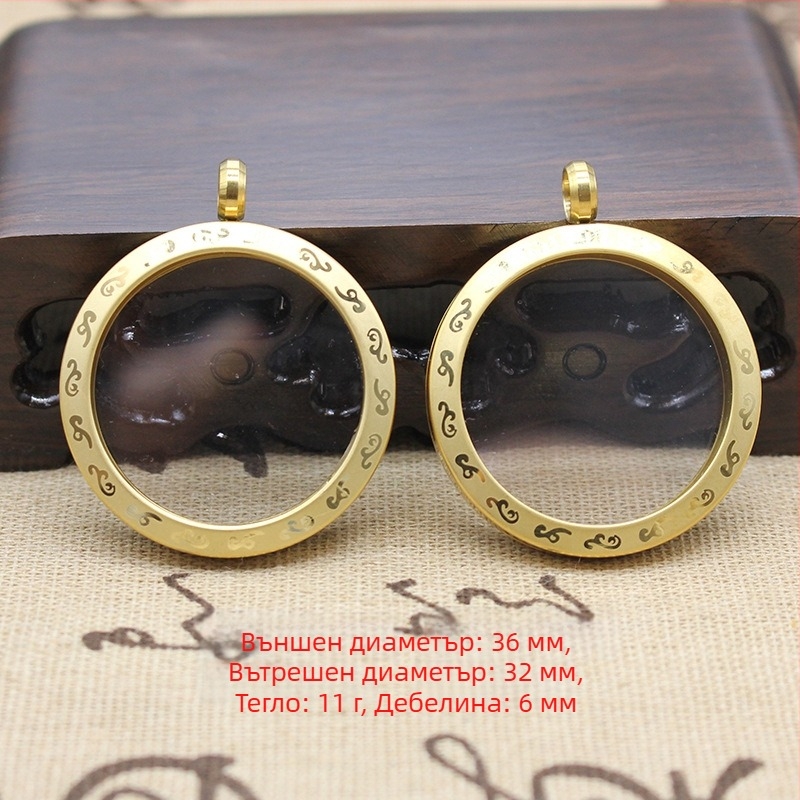 Стоманен медальон със защитен корпус, стил: Нов Китайски стил, занаят: електроплакиране и пресово леене, технология: медна художествена обработка