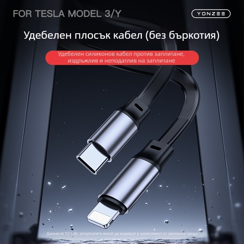 USB заряден хъб за централната конзола на Tesla Model 3/Y – мини, ABS, Snap-on